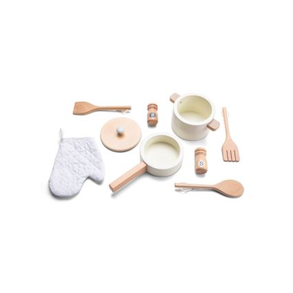 New Classic Toys - Träkök med tillbehör vit/rotting