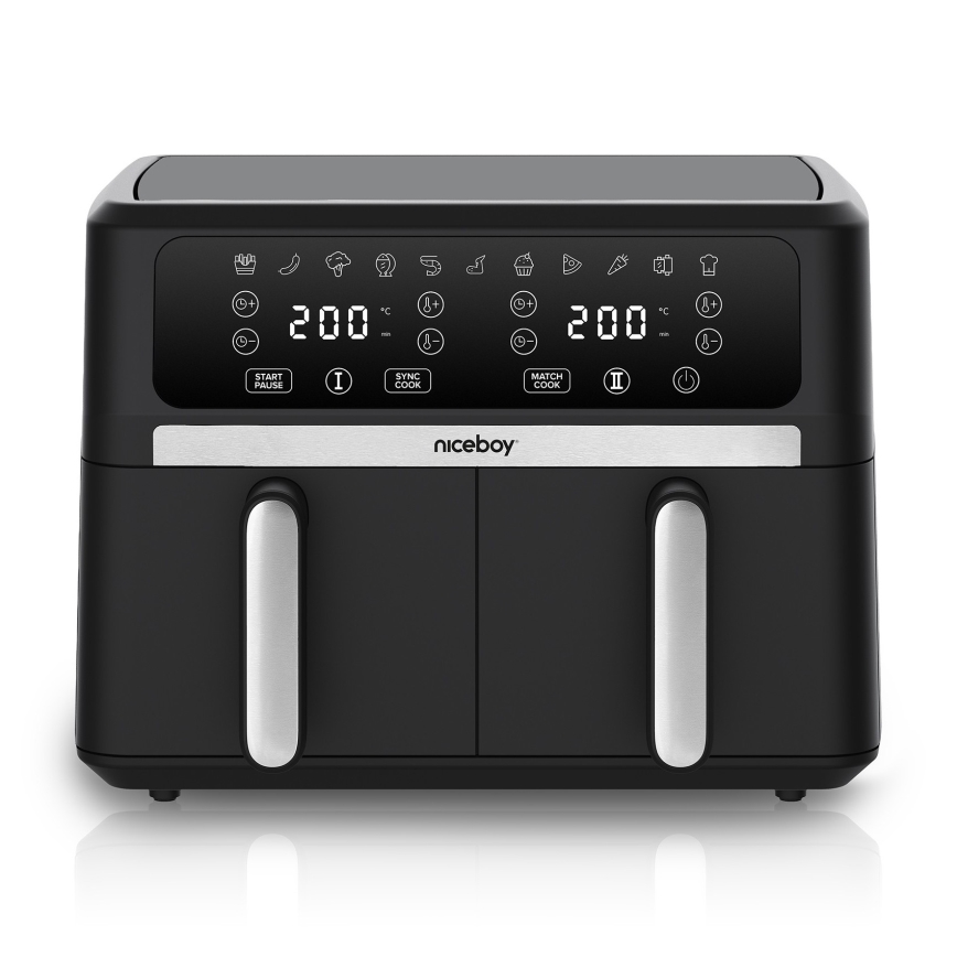 Niceboy AirFryer DUO - Dubbel varmluftsfritös 9 l 2400W/230V