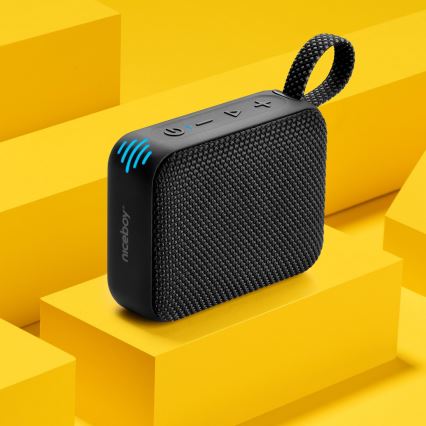 Niceboy Atom 4 - LED Trådlös högtalare Med en mikrofon 6W/1000 mAh IP67 svart