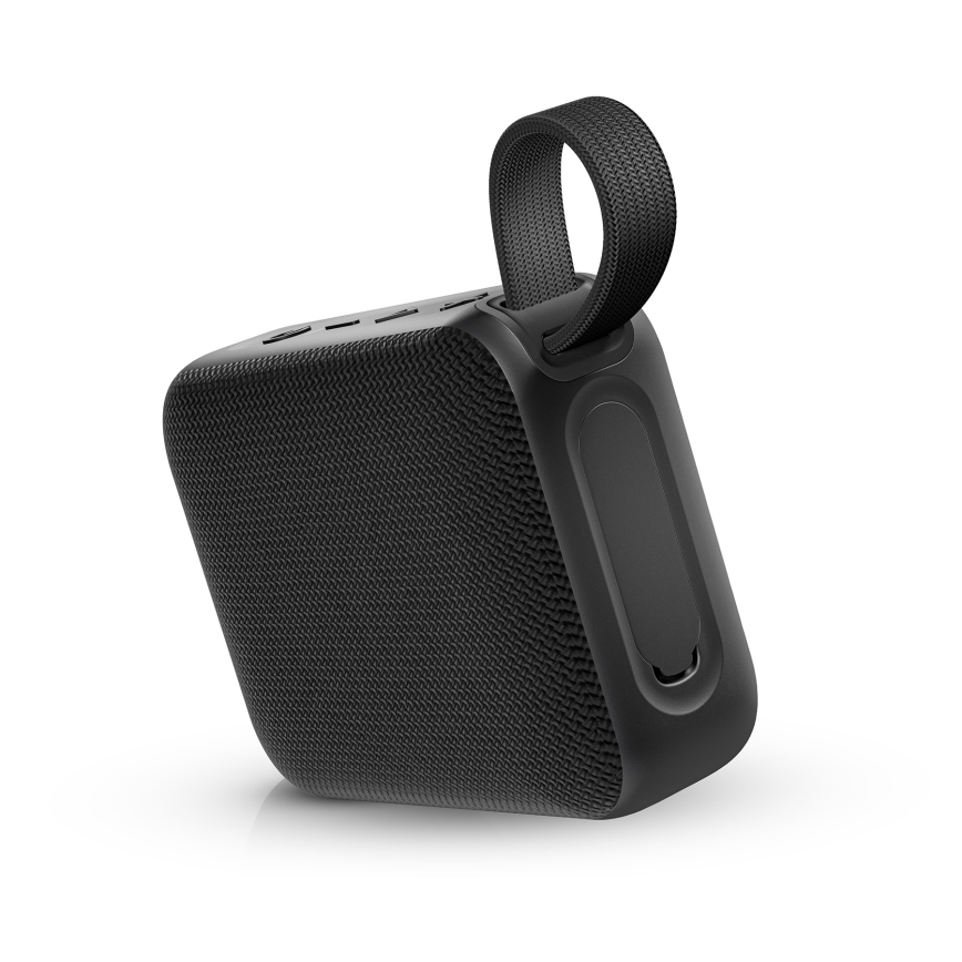 Niceboy Atom 4 - LED Trådlös högtalare Med en mikrofon 6W/1000 mAh IP67 svart