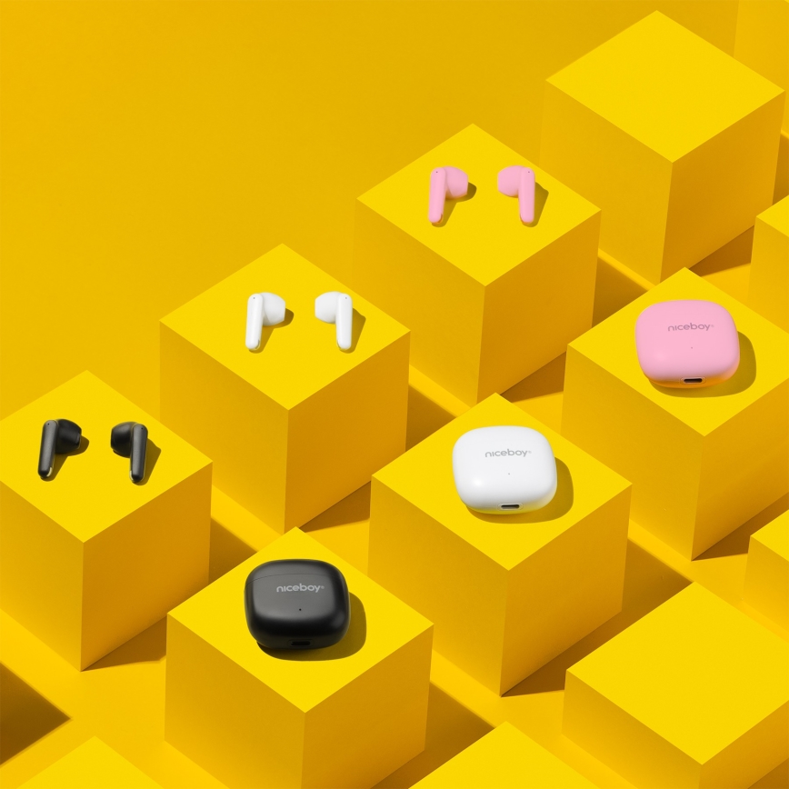 Niceboy Beans 4 POP - Trådlös earphones 200 mAh + 2x 30 mAh IPX4 svart