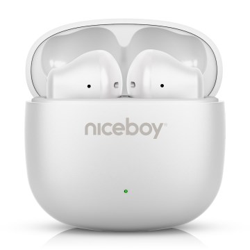 Niceboy Beans 4 POP - Trådlös earphones 200 mAh + 2x 30 mAh IPX4 vit