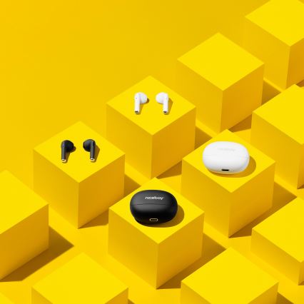 Niceboy Beans 4 - Trådlös earphones 300 mAh + 2x 35 mAh IPX4 svart