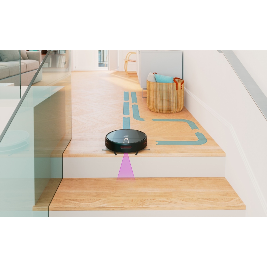 Niceboy ION Charles i4 - Smart robotdammsugare 2i1 4400 mAh Wi-Fi svart + fjärrkontroll