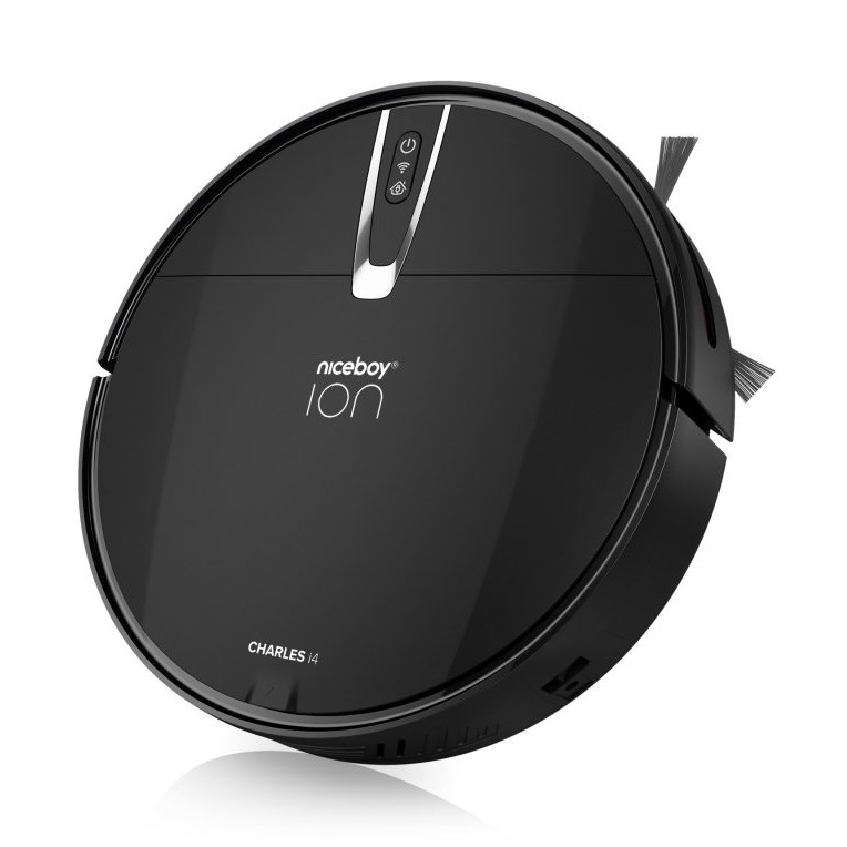 Niceboy ION Charles i4 - Smart robotdammsugare 2i1 4400 mAh Wi-Fi svart + fjärrkontroll