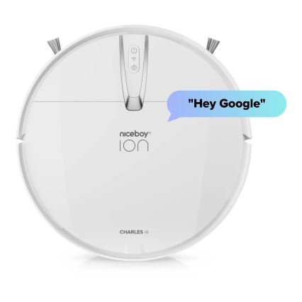 Niceboy ION Charles i4 - Smart robotdammsugare 2i1 4400 mAh Wi-Fi vit + fjärrkontroll