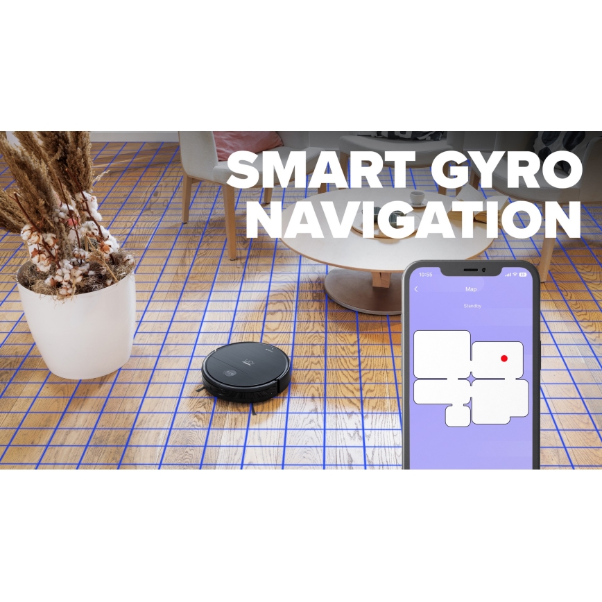 Niceboy ION Charles i6 - Smart robotdammsugare 2i1 2600 mAh Wi-Fi svart