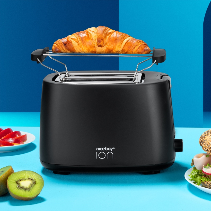 Niceboy ION Cruncher C1 - Brödrost för två skivor och grill 750W/230V svart