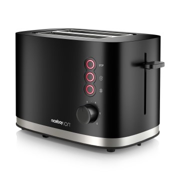 Niceboy ION Cruncher C3 - Brödrost för två skivor och grill 870W/230V svart