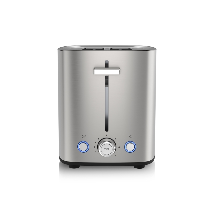 Niceboy ION Cruncher C4 - Brödrost för två skivor och grill 850W/230V rostfri