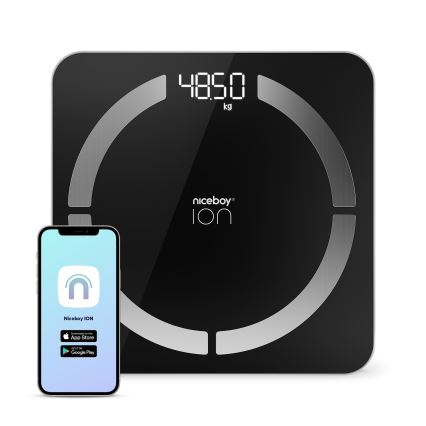 Niceboy ION SmartScale - Smarta digitala personliga vågar 3xAAA svart