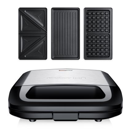 Niceboy ION Snacker S3 - Sandwich järn 3i1 750W/230V rostfri/svart