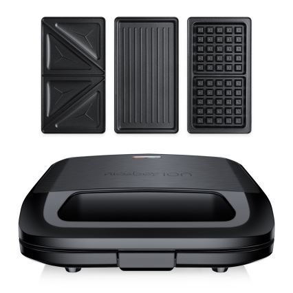 Niceboy ION Snacker S3 - Sandwich järn 3i1 750W/230V rostfri/svart