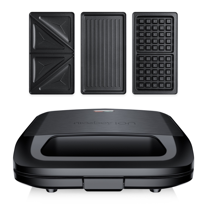 Niceboy ION Snacker S3 - Sandwich järn 3i1 750W/230V rostfri/svart