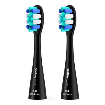 Niceboy - KIT 2x Ersättningshuvud Lite Medium för tandborste ION Sonic svart