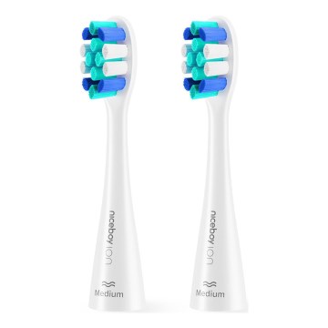 Niceboy - KIT 2x Ersättningshuvud Lite Medium för tandborste ION Sonic vit