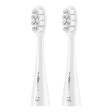 Niceboy - KIT 2x Ersättningshuvud Soft för tandborste ION Sonic och SmartSonic vit