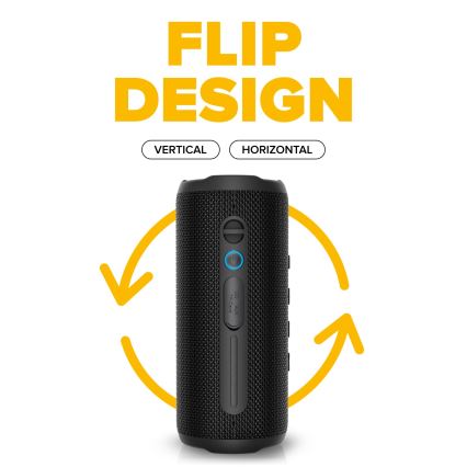 Niceboy Nexus - LED Trådlös högtalare med mikrofon 26W/4000 mAh IPX6 svart