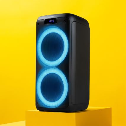 Niceboy PARTY Boss 2 - LED Trådlös högtalare Med en mikrofon och powerbank funktion 200W/4500 mAh + fjärrkontroll