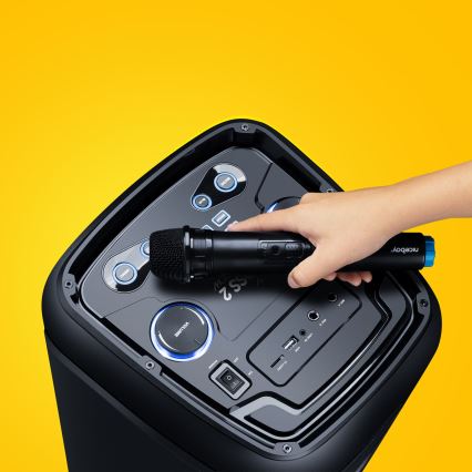 Niceboy PARTY Boss 2 - LED Trådlös högtalare Med en mikrofon och powerbank funktion 200W/4500 mAh + fjärrkontroll