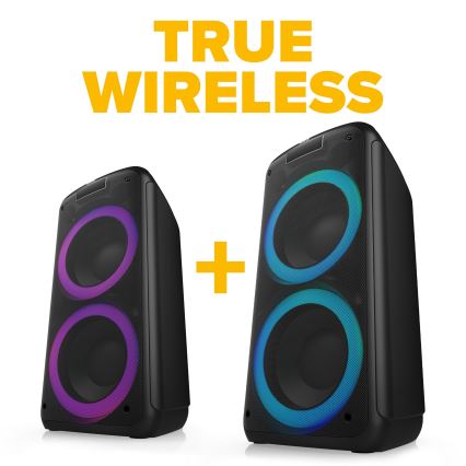 Niceboy PARTY Boss 2 - LED Trådlös högtalare Med en mikrofon och powerbank funktion 200W/4500 mAh + fjärrkontroll