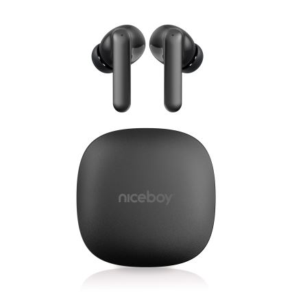 Niceboy Pins 4 PRO - Trådlös earphones med ANC 380 mAh + 2x 35 mAh IP54 svart