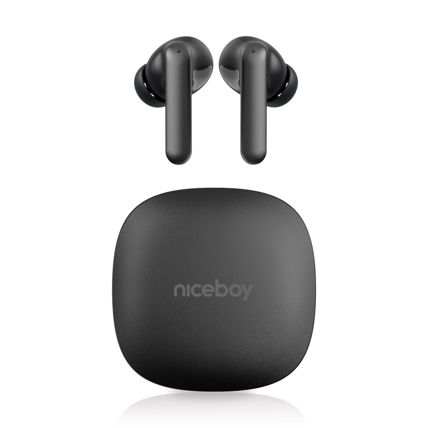 Niceboy Pins 4 PRO - Trådlös earphones med ANC 380 mAh + 2x 35 mAh IP54 svart
