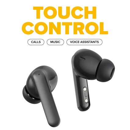 Niceboy Pins 4 PRO - Trådlös earphones med ANC 380 mAh + 2x 35 mAh IP54 svart