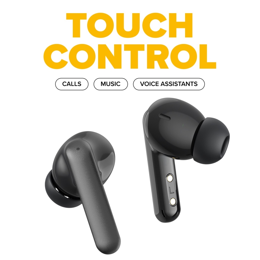 Niceboy Pins 4 PRO - Trådlös earphones med ANC 380 mAh + 2x 35 mAh IP54 svart