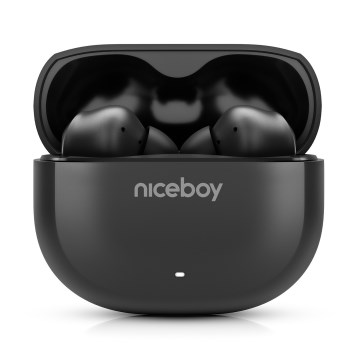 Niceboy Pins 4 - Trådlös earphones med ANC 400 mAh + 2x 50 mAh IPX4 svart