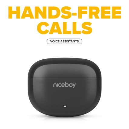Niceboy Pins 4 - Trådlös earphones med ANC 400 mAh + 2x 50 mAh IPX4 svart