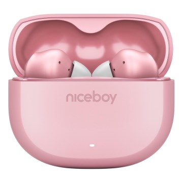 Niceboy Pins 4 - Trådlösa hörlurar med ANC 400 mAh + 2x 50 mAh IPX4 rosa