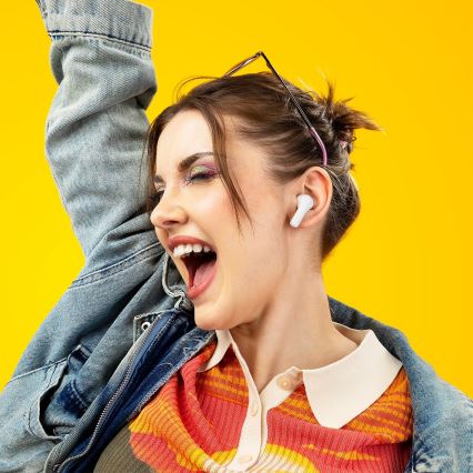 Niceboy Pins 4 - Trådlösa hörlurar med ANC 400 mAh + 2x 50 mAh IPX4 vit