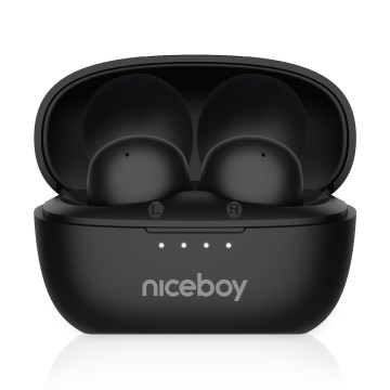 Niceboy Podsie 4 POP - Trådlös earphones 400 mAh + 2x 40 mAh IPX4 svart
