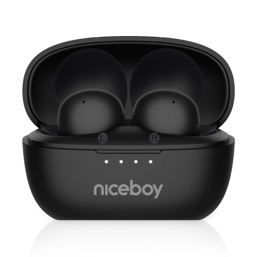 Niceboy Podsie 4 POP - Trådlös earphones 400 mAh + 2x 40 mAh IPX4 svart