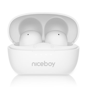Niceboy Podsie 4 POP - Trådlös earphones 400 mAh + 2x 40 mAh IPX4 vit