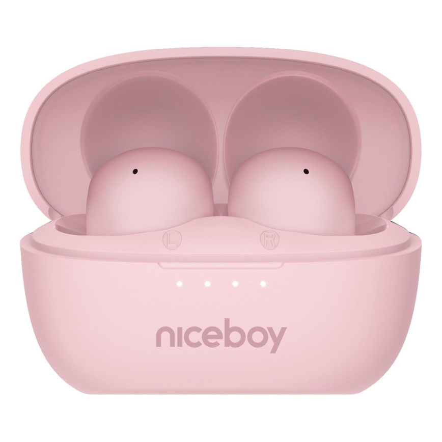 Niceboy Podsie 4 POP - Trådlösa hörlurar 400 mAh + 2x 40 mAh IPX4 rosa