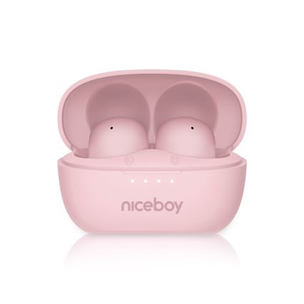 Niceboy Podsie 4 POP - Trådlösa hörlurar 400 mAh + 2x 40 mAh IPX4 rosa