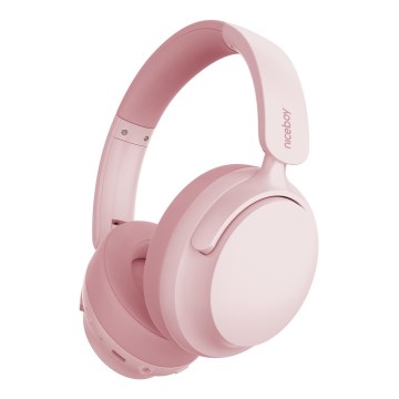 Niceboy Stellar - trådlösa hörlurar med mikrofon och aktiv brusreducering (ANC), 400 mAh-batteri, IPX4, rosa