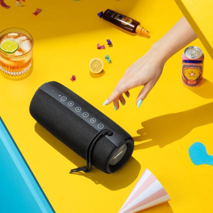 Niceboy Titan 4 - LED Trådlös högtalare Med en mikrofon och powerbank funktion 50W/4000 mAh IPX7 svart