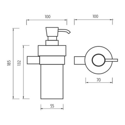 NIMCO BR 11031KN-26 - Tvålpump för vägg BORMO 300 mm vit/skinande krom
