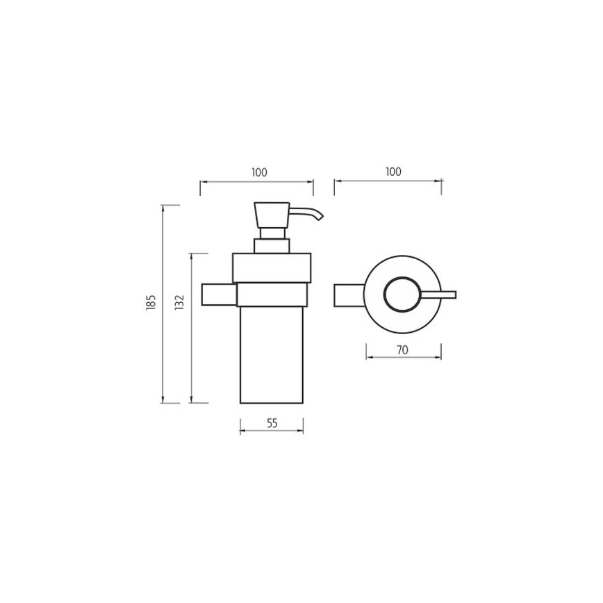 NIMCO BR 11031KN-26 - Tvålpump för vägg BORMO 300 mm vit/skinande krom