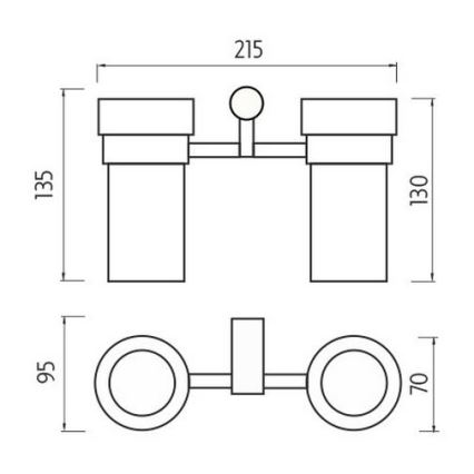 NIMCO BR 11058DW-26 - Väggmonterad tandborstehållare BORMO matt glas/skinande krom