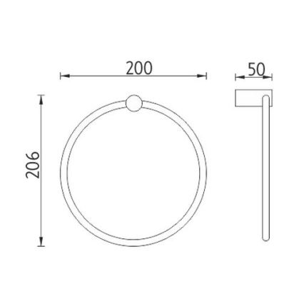 NIMCO BR 11060L-26 - Handdukshängare för vägg BORMO diameter 20 cm skinande krom