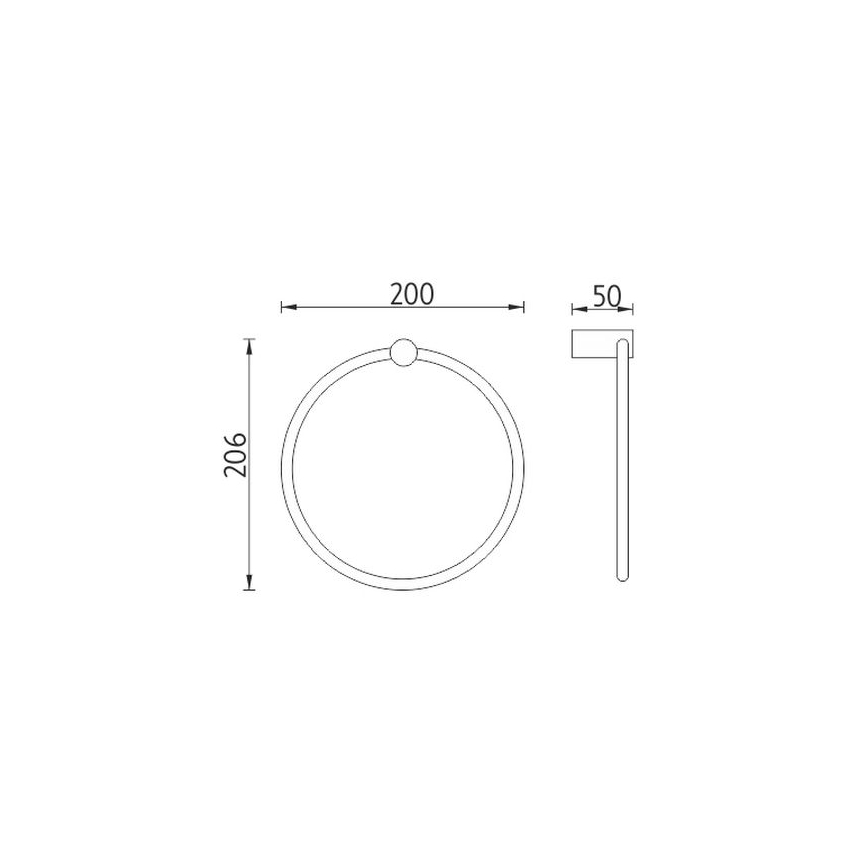 NIMCO BR 11060L-26 - Handdukshängare för vägg BORMO diameter 20 cm skinande krom
