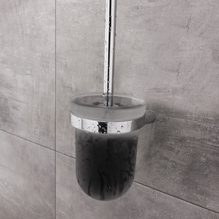 NIMCO BR 11094WN-26 - Toaletborste med vägghängare BORMO matt glas/skinande krom