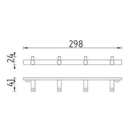 NIMCO BR 11104-26 - Handdukshängare för vägg BORMO 30 cm skinande krom