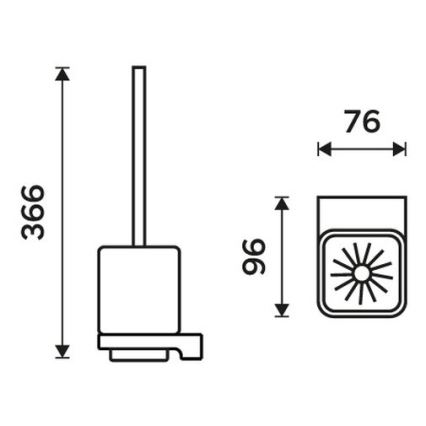 NIMCO MA 29094KN-26 - Toaletborste med vägghängare MAYA vit/skinande krom