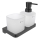 NIMCO MAC 2905831C-T-90 - Tvålpump för vägg och tandborsthållare MAYA 320 mm matt glas/matt svart