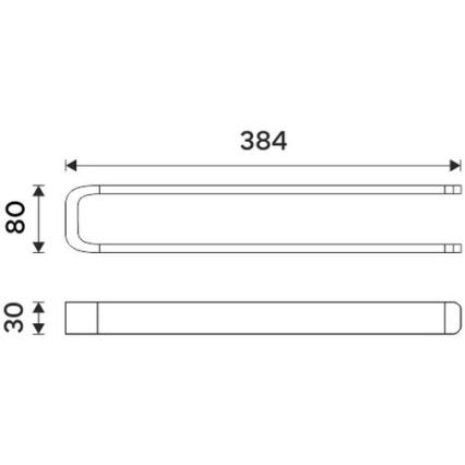 NIMCO NK 30098-26 - Handdukshängare för vägg NIKAU 39 cm skinande krom